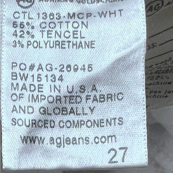 AG Adriano Goldschmied Stilt Cigarette Crop Jean Mosaic Print Optic White  Sz 27 - Picture 15 of 16